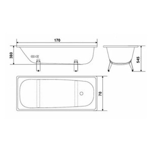 Ванна стальная White Wave Classic эмалированная 1700*750 мм