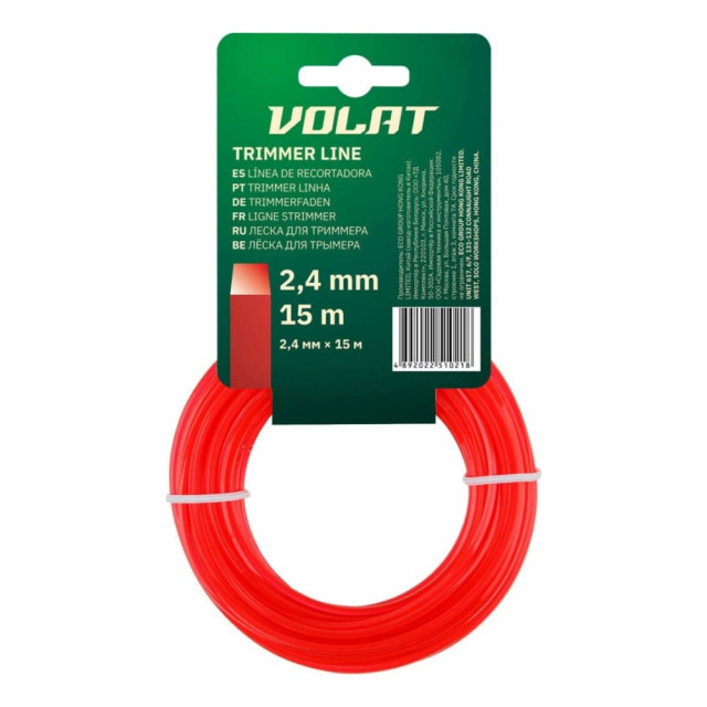 Леска Волат 51020-03 2.4 мм*15 м шестигранное сечение