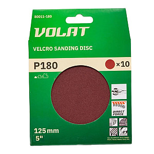 Шлифлист Волат 80010-80 125 мм круг Р 80 для дерева 8 отверстий 10 шт