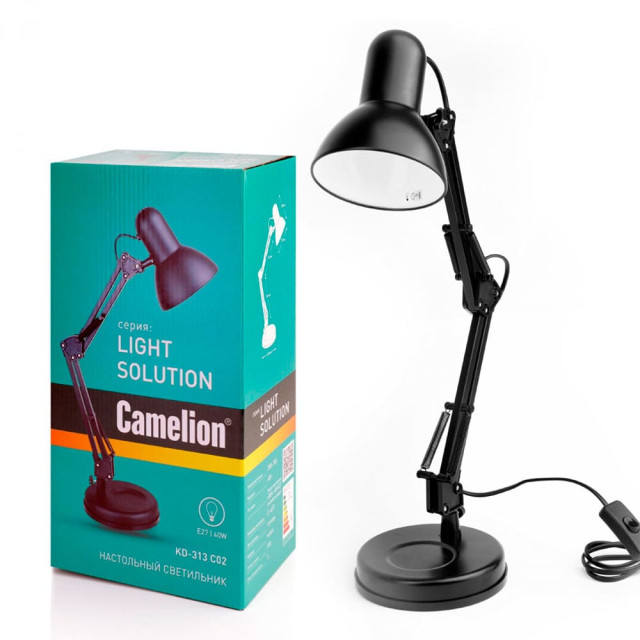 Светильник настольный Camelion KD-313 C02 Е27 черный