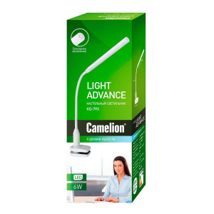 Светильник настольный Camelion KD-793 C01 LED сенсорное включение зажим-струбцина белый
