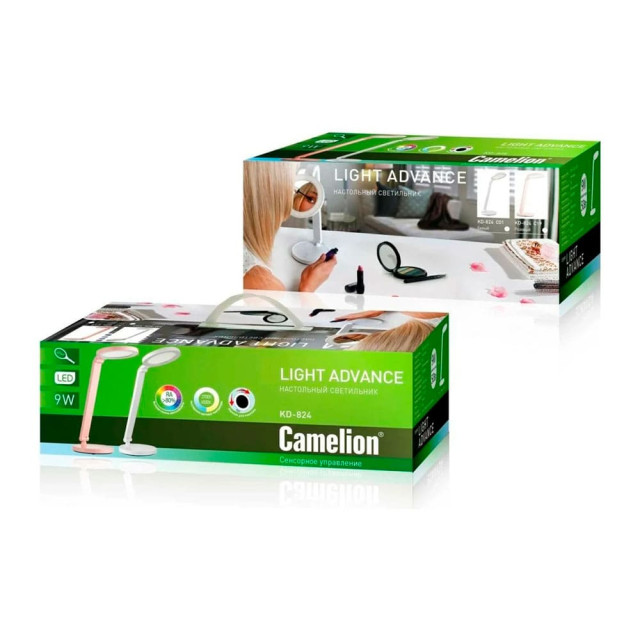 Светильник настольный Camelion KD-824 C14 LED сенсорный регулировка яркости и цветовой температуры с зеркалом