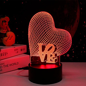 Ночник Camelion NL-400 Сердце LED 3Вт RGB USB 3 АА (в комплект не входят)