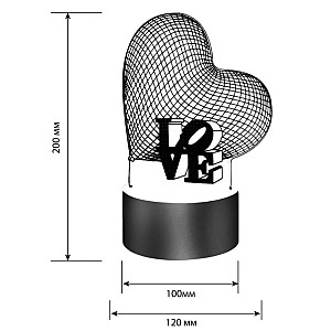Ночник Camelion NL-400 Сердце LED 3Вт RGB USB 3 АА (в комплект не входят)