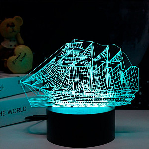 Ночник Camelion NL-404 Корабль LED 3Вт RGB USB 3 АА (в комплект не входят)