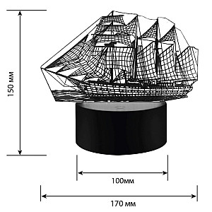 Ночник Camelion NL-404 Корабль LED 3Вт RGB USB 3 АА (в комплект не входят)