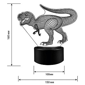 Ночник Camelion NL-405 Динозавр LED 3Вт RGB USB 3 АА (в комплект не входят)