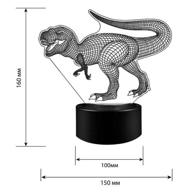 Ночник Camelion NL-405 Динозавр LED 3Вт RGB USB 3 АА (в комплект не входят)