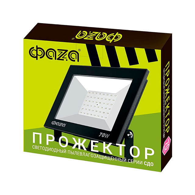 Прожектор светодиодный ФАZA СДО-20 70W 6500K BL IP65 230V