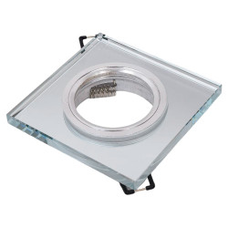 Светильник точечный Эра DK8 CH/WH MR16 12V/220V 50W декор стекло квадрат хром/зеркальный