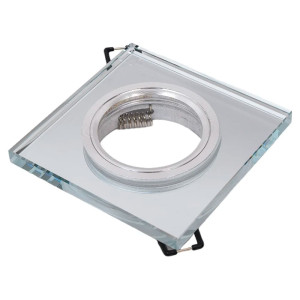 Светильник точечный Эра DK8 C0043740 CH/WH MR16 12V/220V 50W декор стекло квадрат хром/зеркальный