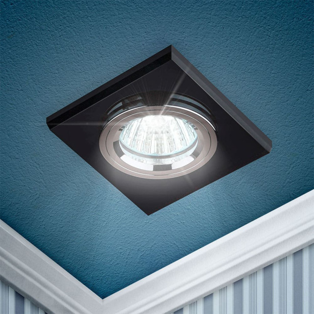 Светильник точечный Эра DK8 C0043792 CH/BK MR16 12V/220V 50W акрил серый черный