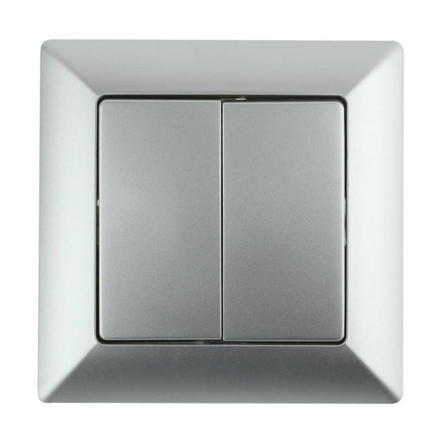 Выключатель Intro Solo 4-104-03 двухклавишный алюминий