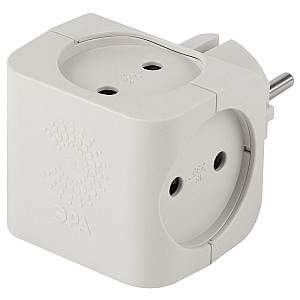 Тройник Эра SP-4-W 4 гнезда без заземления белый