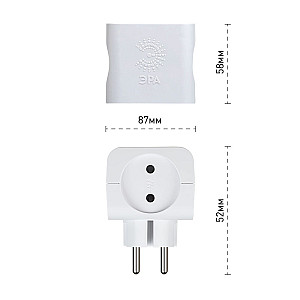 Тройник Эра SP-4-W 4 гнезда без заземления белый