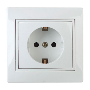 Розетка Intro Plano 1-202-01 Б0053874 2P+E Schuko белый