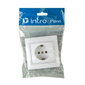 Розетка Intro Plano 1-202-01 Б0053874 2P+E Schuko белый