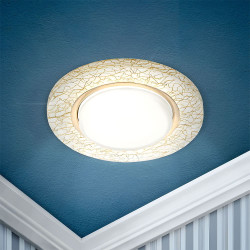 Светильник точечный Эра DK80 WH/GD 220V/13W GX53 белый/золото