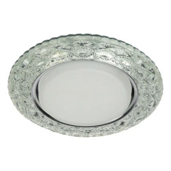 Светильник точечный Эра DK LD24 SL/WH Gx53 декор c LED подсветкой прозрачный