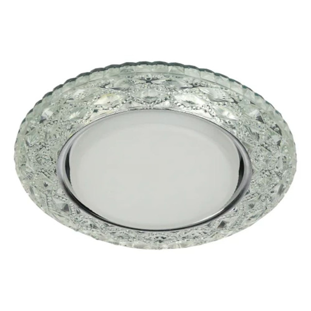 Светильник точечный Эра DK LD24 SL/WH Gx53 декор c LED подсветкой прозрачный