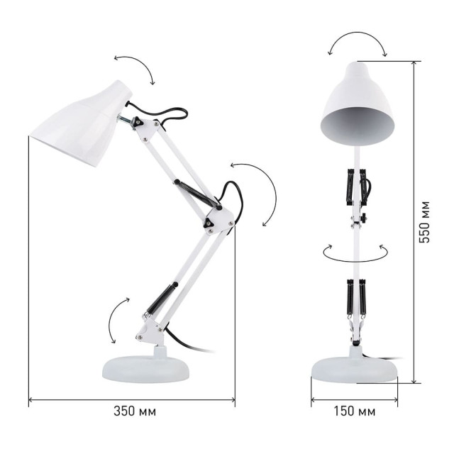 Светильник настольный Эра N-123-Е27-40W-W белый
