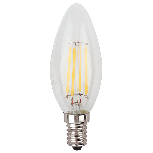 Лампа светодиодная Эра F-LED B35-7W-840-E14 Б0048379 QX F-LED-6 Ват-B35-4000K-E14 филаментная