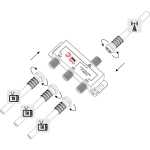 Делитель ТВ Эра Simple DS-F-02 Б0048321 3 ответвления под F разъём 5-1000 МГц
