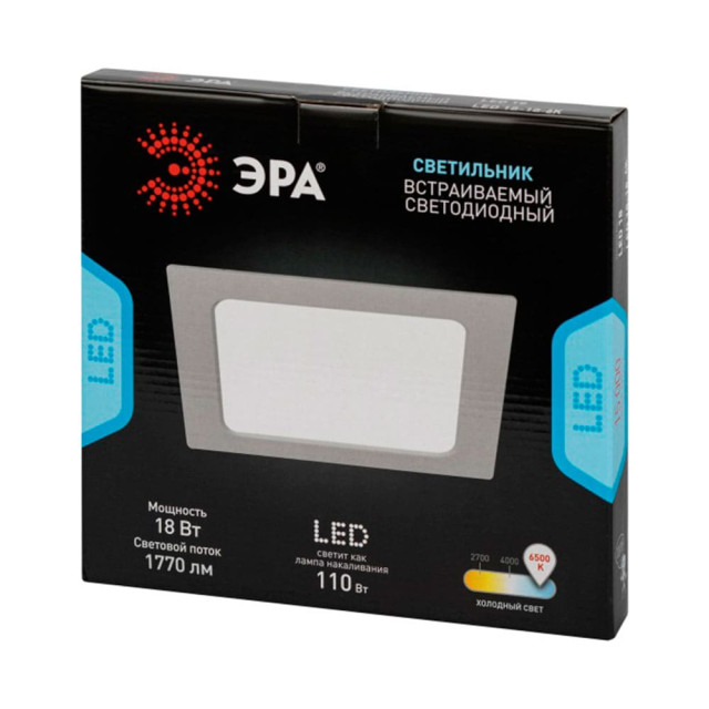 Светильник встраиваемый Эра LED 18-18-6K Б0057446 квадратный 18Вт 6500К