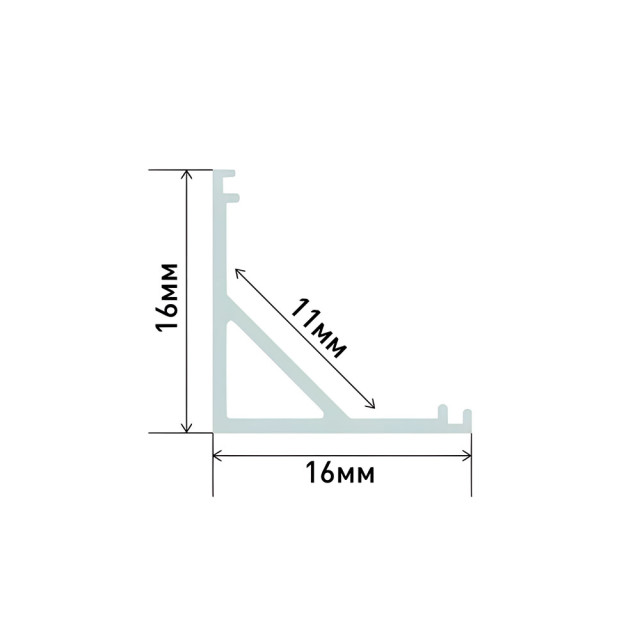 Профиль Эра 1616-1 угловой CAB280 анодированный 16*16 мм 2 м