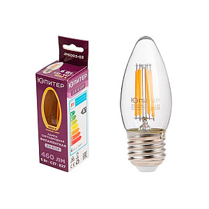 Лампа светодиодная Юпитер JP6003-03 C37 Свеча 6Вт E27 3000К декор
