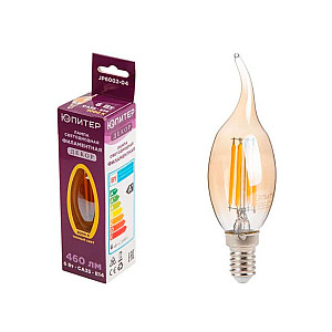 Лампа светодиодная Юпитер JP6002-04 CA35 Свеча на ветру 6 Вт E14 3000К декор