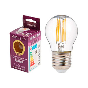 Лампа светодиодная Юпитер JP6004-03 G45 Шар 6 Вт E27 3000К декор