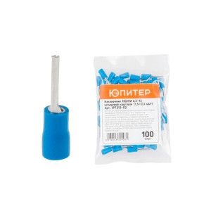Наконечник НШКИ Юпитер JP7213-02 2.5-12 штыревой круглый 1.5-2.5 мм.кв 100 шт