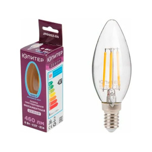 Лампа светодиодная Юпитер JP6002-05 C37 6 Вт E14 4000К декор люкс