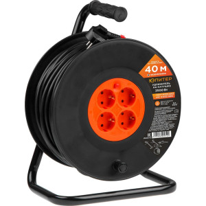 Удлинитель на катушке Юпитер JP8404-02 4 розетки с заземлением 40 м