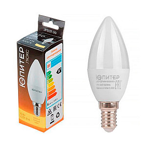 Лампа светодиодная Юпитер JP5137-30 C37 6 Вт E14 3000К люкс