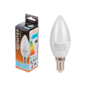 Лампа светодиодная Юпитер Люкс JP5137-52 C37 Свеча 7.5Вт 170-240В E14 5000К