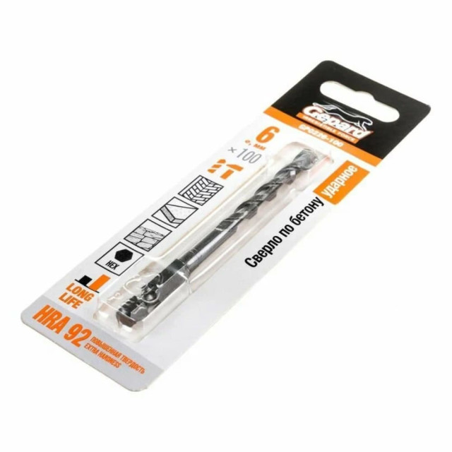 Сверло по бетону Gepard GP0226-100 6*100 мм