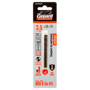 Сверло по металлу Gepard GP1435-070 HSS-Co 3.5*39*70 мм