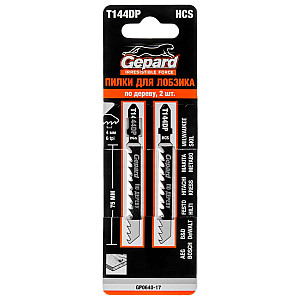 Пилка для электролобзика Gepard GP0640-17 по дереву T144DP 2 шт