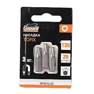 Насадки Gepard GP3513-25 Torx T30 25 мм 3 шт