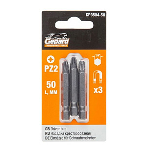 Насадка крестообразная Gepard GP3504-50 PZ2 50 мм 3 шт