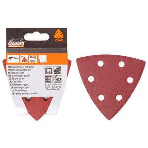 Шлифлист Gepard GP5006-240 93 мм дельта Р240 для дерева 6 отверстий 5 шт
