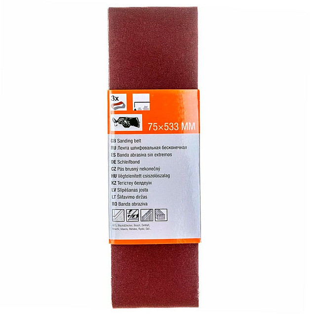 Шлифлента Gepard GP5009-80 75*533 мм Р80 бесконечная 3 шт