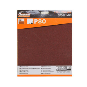 Шлифлист Gepard GP5011-80 230*280 мм Р80 бумажная основа 5 шт