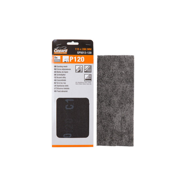 Сетка абразивная Gepard GP5013-120 115*280 мм Р120 5 шт