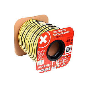 Уплотнитель гаражный Starfix SF1016-01 сдвоенный профиль D 14*12 мм черный