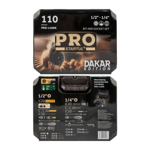 Набор головок и бит Pro Startul Dakar PRO-110DKA 110 предметов и вороток PRO-49012
