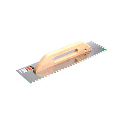 Гладилка нержавеющая Startul Master ST1056-06 126*480 мм зуб 6*6 с деревянной ручкой