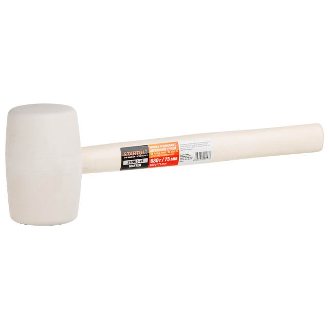 Киянка резиновая Startul Master ST2015-75 белая 0.68 кг с деревянной ручкой